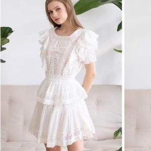 Chicwish White Crochet Dress